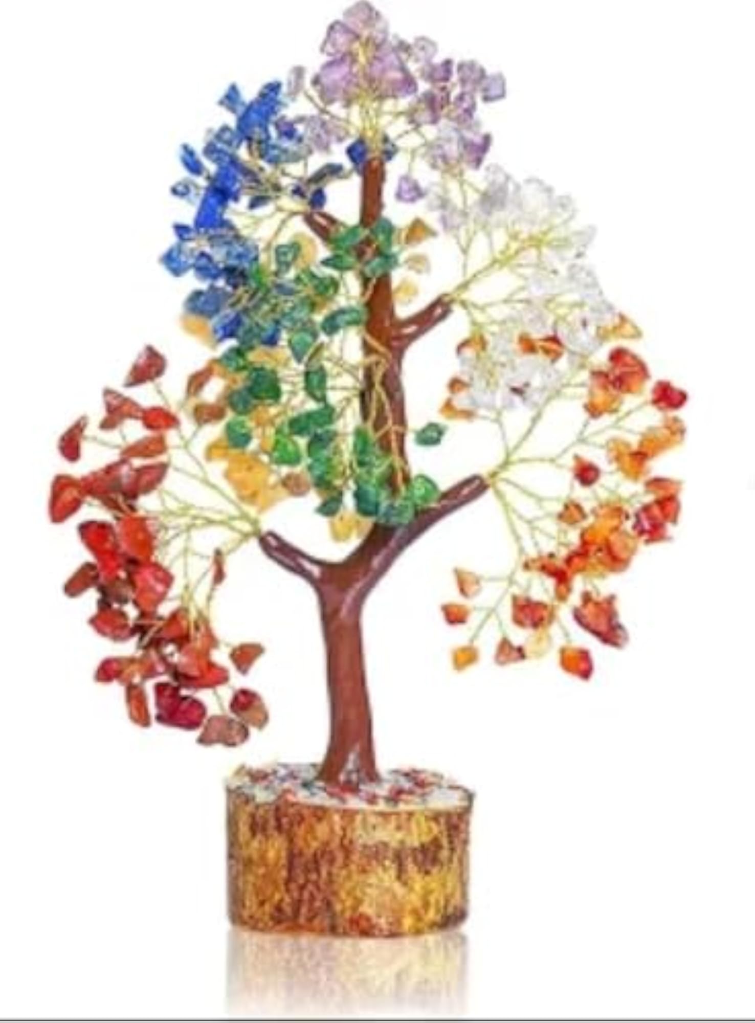 Seven Chakra Crystal Tree, Handcrafted Gemstone Bonsai