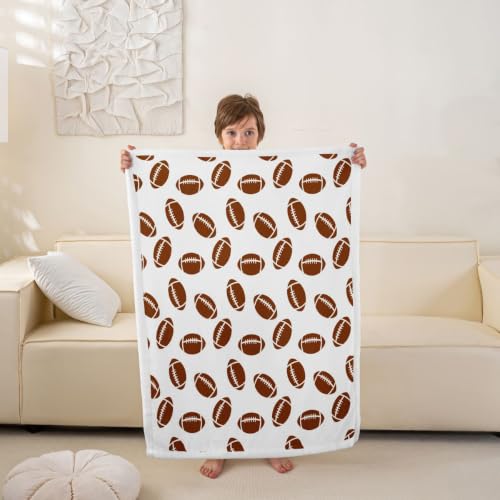 Feelyou Kids Football Sherpa Throw Blanket for Couch