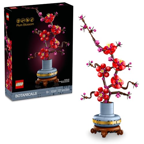 LEGO Icons Plum Blossom Set for Adults 18+ - Artificial Flower Centerpiece & Christmas Decor - Gift for Mom, Dad, & Partners