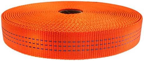 GM CLIMBING 1 inch Nylon Tubular Webbing Tape UIAA Certified 4000lb Heavy Duty for Climbing Rescue Rope Works Survival Outdoor General Purposes 1" x 30Ft / 10 Yards Orange