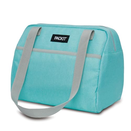 PackIt Lancheira Hampton congelável, menta macia, construída com tecnologia EcoFreeze, dobrável, reu