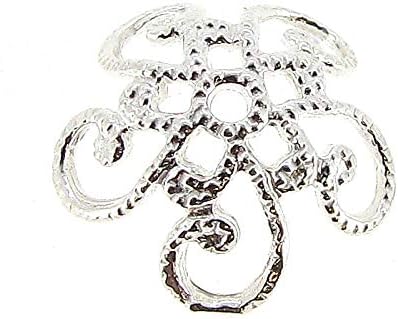 925 Sterling Silver Filigree Flower Bead Cap 7mm 9.5mm/Findings/Bright
