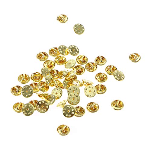 DIYEAH 100pcs Clutch Pin Backs Replacement for and Crafts Golden Silver Butterfly Easy to Use and Secure for Jewelry Making and Badges