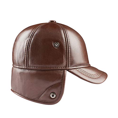 Gorra de Piel Hombre - Gorro de Invierno con Orejeras Gorro de Béisbol, con Visera, Solapas, Forro Otoño-Invierno-Gorro de Piel Sintética Household faucets