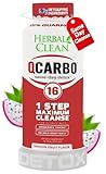 Herbal Clean Qcarbo16 Same-Day Detox Cleanse Drink (16 fl oz) - Dragon Fruit Flavor Full Body Cleanse* Detox Drink for Moderate Toxin Level*, Vitamin B2 and Vitamin B12 for Men & Women