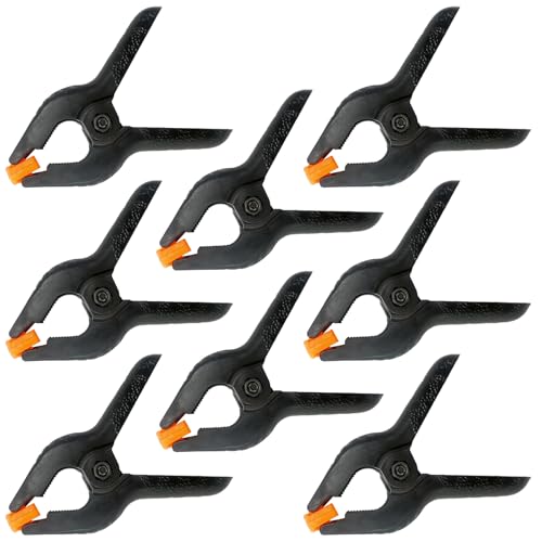 8 Pack 6 Inch Plastic Spring Clamps Big Clips Heavy Duty Large Spring Clamps for Woodworking Backdrop Stand Crafts Photography Banner Balloon Arch Garland Clips Strong Clamp with Soft Tips