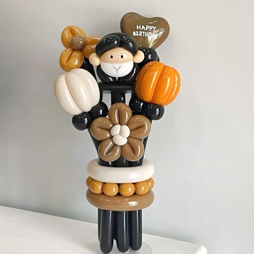 Image of 260 Coffee Brown Long Balloons for Balloon Garland Thickening Skinny Latex Twisting Animals Modeling Christmas Birthday Wedding Party Festival Decorations 100pcs