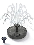 Solar Springbrunnen, Solar Teichpumpe mit Innovative 4-in-1 Düse, 2026 Neueste 1.8W Solarbrunnen, Solar Wasserpumpe Solar schwimmender Fontäne Pumpe für Gartenteich Springbrunnen Vogel-Bad Pool