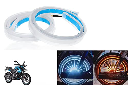 Image of Set of 2 Ultra-fine 60cm DRL Turn Signal Left and Right 12v LED Strip | Daytime Running Light | Flexible | Soft | Tube Guide Bike LED Strip | for Bike, car, scooty, Truck, Auto, Van
