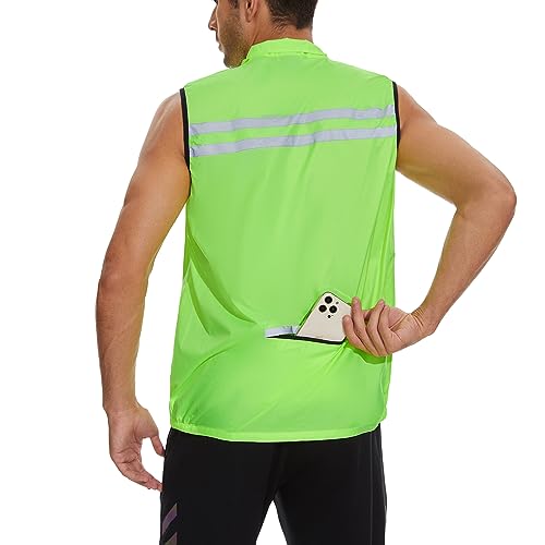 bpbtti Colete de ciclismo masculino Hi-Viz Safety Running – à prova de vento e reflexivo (PP – Peito