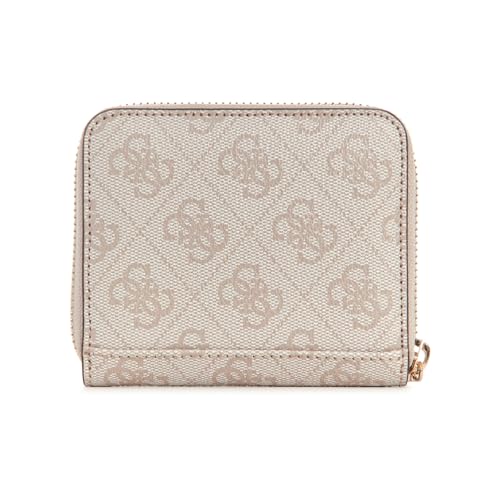 Image of GUESS Womens Laurel Around Wallet, Bifold, Small Zip, Dove Logo