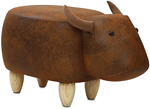 Critter Sitters Brown 14" Seat Height Animal Cow-Faux Leather Look-Durable Legs-Furniture for Nursery, Bedroom, Playroom & Living Room-Décor Ottoman Critter Sitters Brown 14" Seat Height Animal Cow-Faux Leather Look-Durable Legs-Furniture for Nursery, Bedroom, Playroom & Living Room-Décor Ottoman