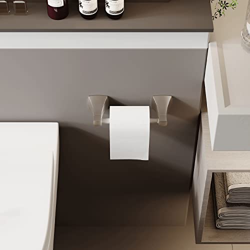Wzrua Brushed Nickel Toilet Paper Holder Bathroom Double Post Pivoting Tissue Roll Holder Stainless Steel And Zinc Alloy Wall Mount #TOP2