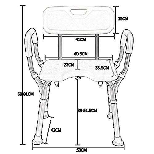 Chaise de douche réglable avec dossier et accoudoirs CHEWYNP - 4