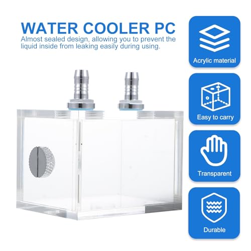 Tanque de refrigeración líquida para PC transparente con cabezales de apriete rápido y diseño resistente a fugas de acrílico para sistemas de enfriamiento de CPU profesional para bricolaje miniatura 5