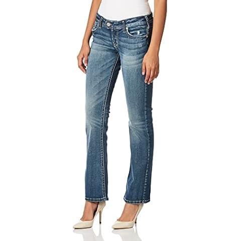 Silver Jeans Co. Women's Tuesday Low Rise Slim Bootcut Jean, Indigo, 24W x 33L Cover