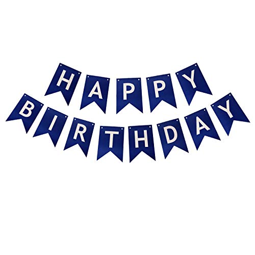 Image of Blue Happy Birthday Banner Birthday Banner Decoration DIY Party Decoration