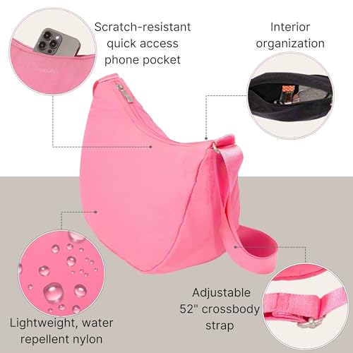 Image of Baggallini Swift Crescent Crossbody Bag for Women - Lightweight 12 inchx8 inch Travel Purse Handbag