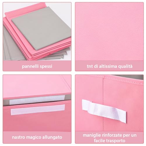 Boîte de rangement avec couvercle et compartiments pour chambre rose - 3