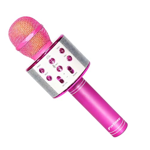 FINYIORE Microphone for Kids Karaoke Micorphones Adult Wireless Bluetooth Karaoke Machine Birthday Gift for Girls Boys Kids Toys for Teens All Ages 3 4 5 6 7 8 9 10 11 12 Year Old