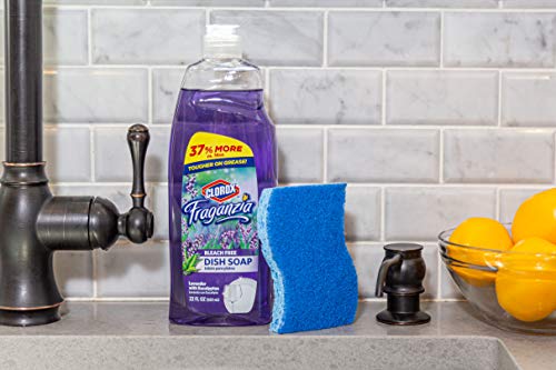 Clorox Fraganzia Liquid Dishwashing Soap Cuts Through Tough Grease Fast Quick Rinsing Formula Washes Away Germs A Powerful Clean You Can Trust, Lavender Scent, 22 Fl Oz #TOP1