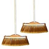 FÉNIXSUPERIOR 2 Escobas Golden Ideal para Interiores, Cerdas Extrasuaves y Finas. con Magnetismo Que Permite Recoger Polvo...