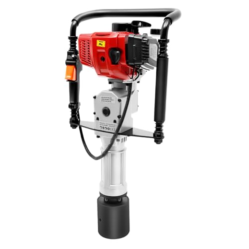 T-Piler 2-stroke 52cc Petrol-powered Pile Driver Fence Pile Driver with air-cooling Quick Pile Installation Portable Petrol Pile Driver for Piling Projects 1900W