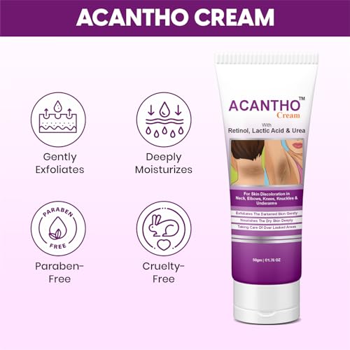 HealNCure Acantho Cream,Say Bye To Nigricans. For Dark Body Parts Like Elbows, Neck Neck, Ankles, Knuckles, Armpits &Thighs - 50G