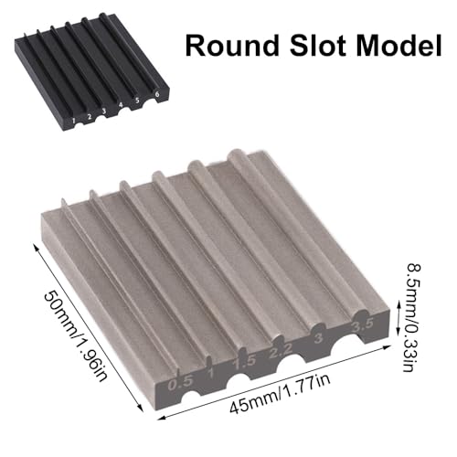 Sharpener For Leather Edge Beveler, Round Slot Leather Beveler Sharpen, Leathercutter Skiving Grinding Tool (Grey)