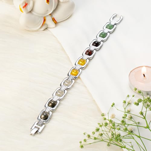 Image of Astrotalk Metal Dhan Yog Bracelet | Attracts Wealth & Financial Prosperity | Pyrite, Citrine, Tiger Eye, Quartz, Hematite & Aventurine Astrology Bracelet for Man & Woman | Gift for Man & Woman