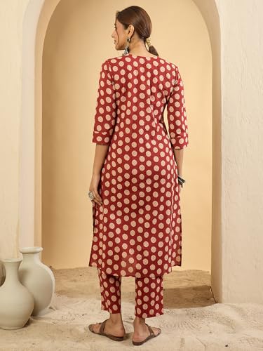 Image of INDO ERA Women Pure Cotton Kurta Palazzo Set | Printed Kurta with Palazzo Pants | Summer Friendly, Office Wear Co-Ord Set | Cord Set For Women Cotton
