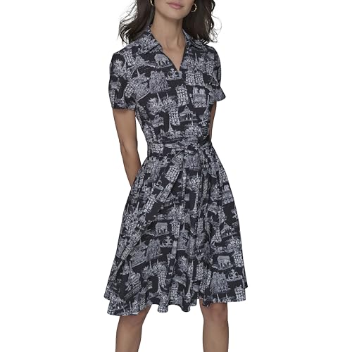 KARL LAGERFELD Paris Women's Short Sleeve Surplice Neck Faux Wrap Belted Mini Dress, Black Multi, 2 at Amazon Women's Clothing store KARL LAGERFELD Paris Women's Short Sleeve Surplice Neck Faux Wrap Belted Mini Dress, Black Multi, 2 at Amazon Women's Clothing store