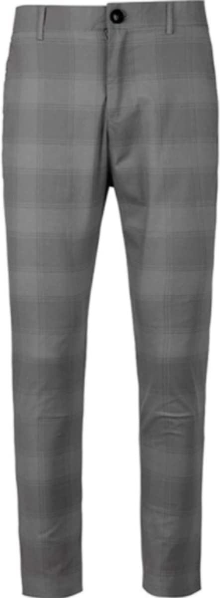 Pantalone Da Uomo A Quadri Con Vita Elastica Casual,Uomo Slim Fit Pantaloni,Alla Moda Pantaloni A Sezione,Streetwear Pantaloni Casual Slim Fit Laterali 1,S