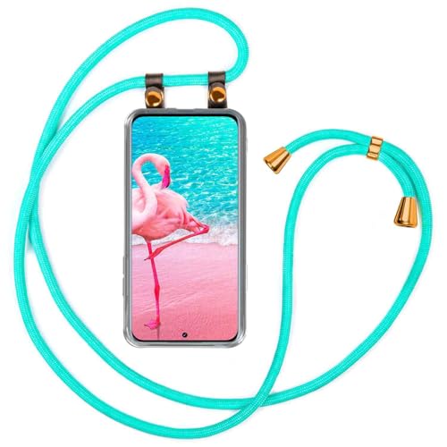 Coque Xiaomi 12T Pro avec cordon turquoise réglable pour sorties et voyages moex
