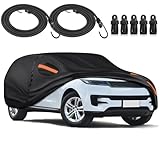 KEYOOG Car Cover Waterproof All Weather Fit for 2014-2022 La-nd Rover Range Rover Sport, 600D Oxford Cloth Heavy Duty, Sun Hail Protector Seal Skin Outdoor Car Covers with Door Zipper/Cotton Lining