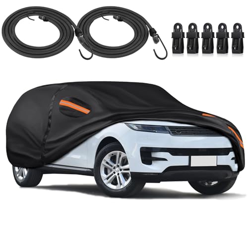 KEYOOG Car Cover Waterproof All Weather Fit for 2014-2022 La-nd Rover Range Rover Sport, 600D Oxford Cloth Heavy Duty, Sun Hail Protector Seal Skin Outdoor Car Covers with Door Zipper/Cotton Lining