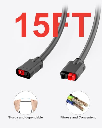 VHBW 15-Foot for Goal Zero High Power Port Extension Cable Connects 200+ Solar Panel to Yeti 1000+ - Image 5