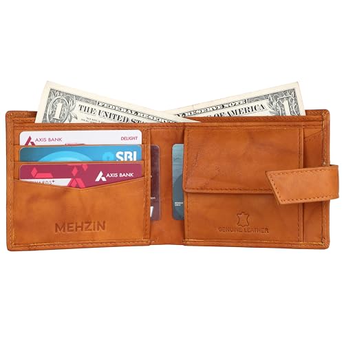 Men’s Formal Leather RFID Wallet – 8 Card Slots, Bifold, Slim Design, Gift Box Included (Tan)2