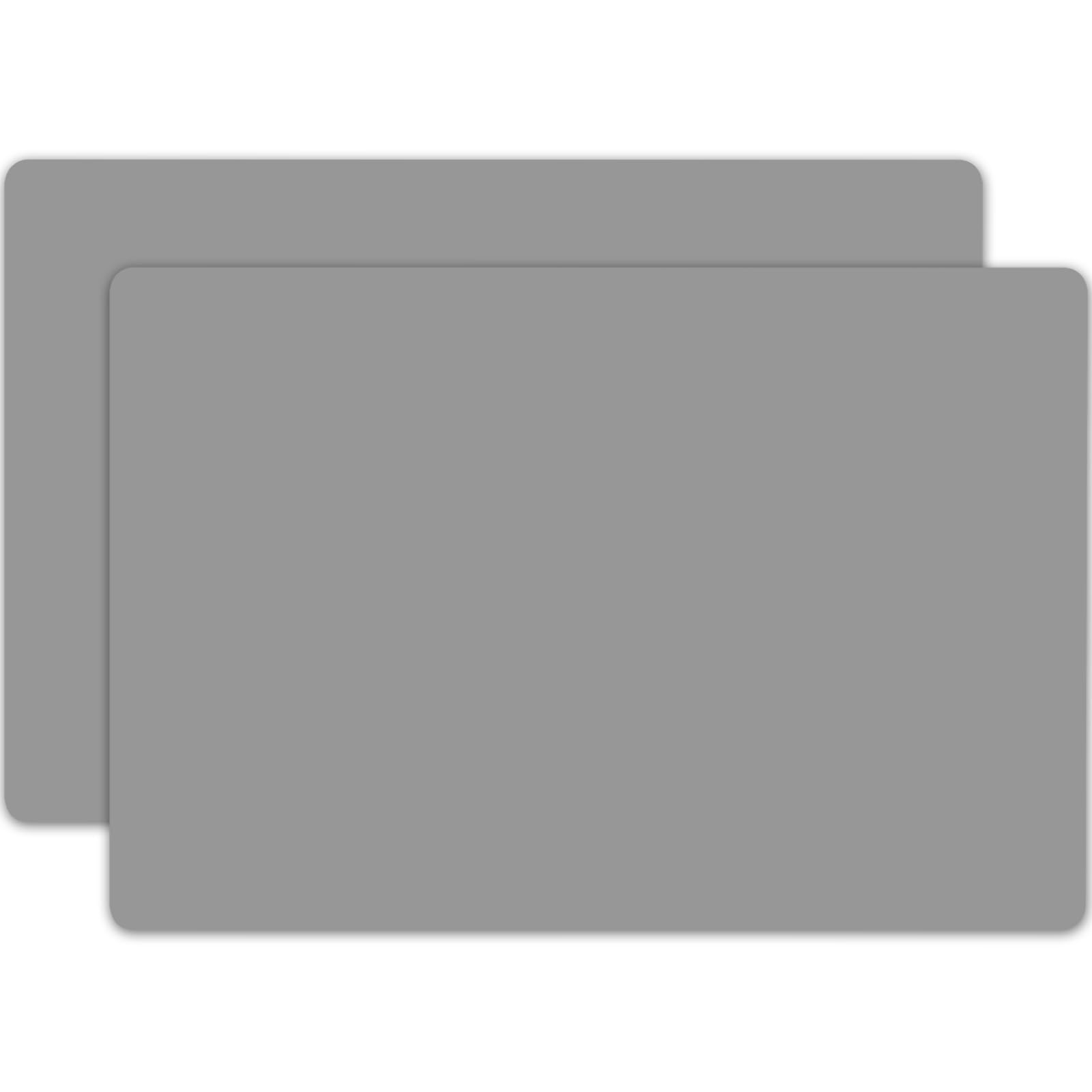 2MM Extra Thick Silicone Mats for Kitchen Counter, 23.6" x15.7" Non-Slip Waterproof Large Countertop Protector Mat, Heat Resistant Mat, 2 Pack Silicone Craft Mat, Silicone Placemat, Light Grey