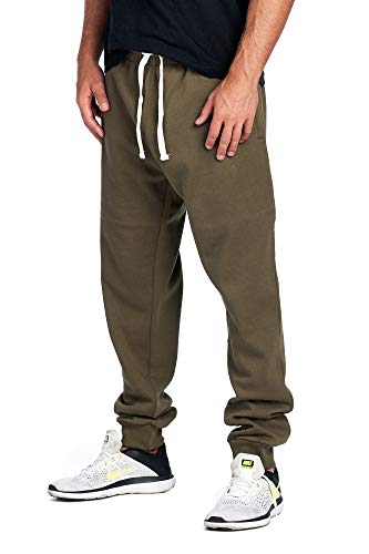 Image of ProGo Men's Casual Jogger Sweatpants Basic Fleece Marled Jogger Pant Elastic Waist