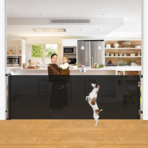 42-Tall-X-100-Extra-Wide-Retractable-Baby-Gates-for-Large-Openings-Extra-Tall-Dog-Gates-for-Doorways-Extra-Tall-Pet-Gate-Indoor-Outdoor-Long-Baby-Gate-Extra-Tall-Mesh-Gate-Black