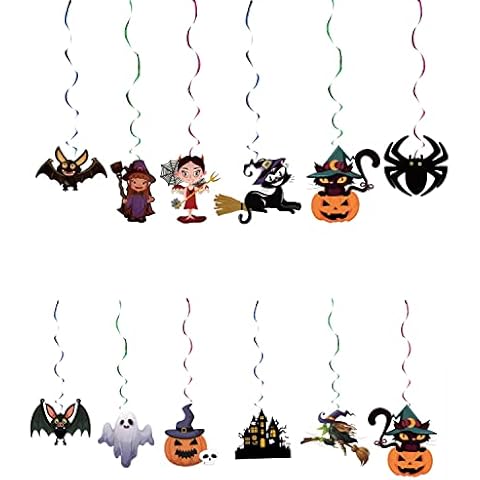 AiTURE 12PCS Halloween Party Spiral Decoration Set, Holiday Party Decoration Supplies Home Garden Decoration Cover