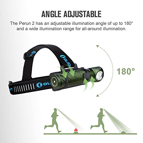 Olight Perun 2 Led Headlamp 2500 Lumens Rechargeable, Multi-Functional Right Angle Mcc Waterproof Flashlight With Headband, Perfect For Night Camping, Hiking, Hunting (Od Green) #TOP6