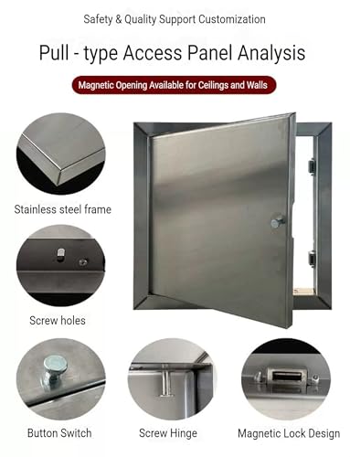 Puerta de acceso con agujero para llave panel de registro de acero inoxidable multiusos 4
