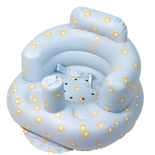 Image of Todale Inflatable Baby Seat 3 Months and Up - Portable Inflatable Baby Chair, Baby Seats for Infants for Sitting Up - Floor Toddler Chair, Built In Pump, Baby Sit Up Chair - Baby Girl & Boy Gift, Bear