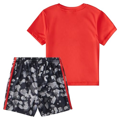 Image of adidas baby-boys Poly Tee Aop 3s Short Set(infant)