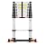 12.5FT Telescoping Ladder, Collapsible Ladder with Bottom Stabilizers, Slow Descent, One-Click Retraction to Protect Finger?Suitable for RV or Outdoor Work