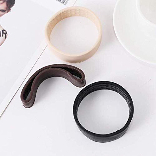 Arestech Silicone Foldable Stationarity Elastic Hair Band Women Ponytail Holder Tool Multifunction Hair Accessories (Black)
