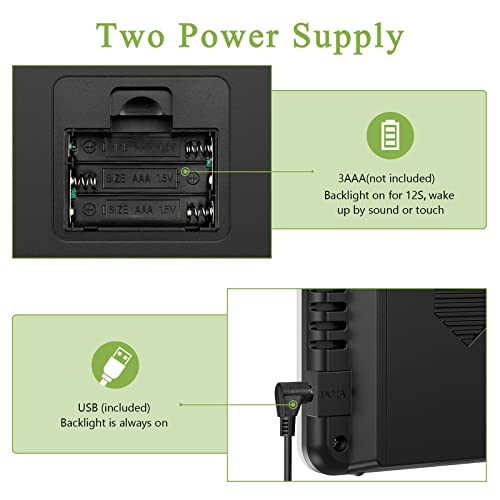 Weather Stations Wireless Indoor Outdoor, Color Display Digital Atomic Clock Weather Thermometer With Sensors, Accurate Temperature And Humidity Monitor With Adjustable Backlight For Home #TOP3