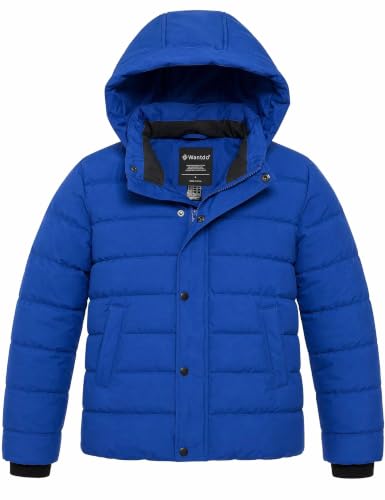 Image of wantdo Boys' Winter Coat Thick Puffer Jacket Snow Wear With Removable Hood